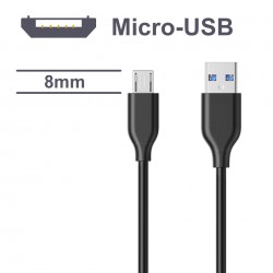Long Micro USB to USB Phone or Tablet Charging & Data Sync Cable