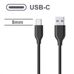 Long USB-C to USB Phone or Tablet Charging & Data Sync Cable