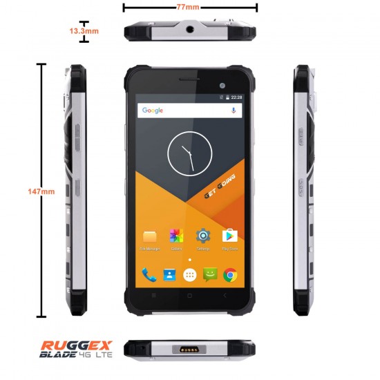 RUGGEX Blade 4G Rugged SmartPhone IP68 Waterproof & Dustproof LTE Tough Phone