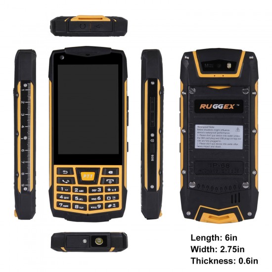 HuntFox 3G Rugged Smartphone with Keypad PTT and Torch + Dual Sim